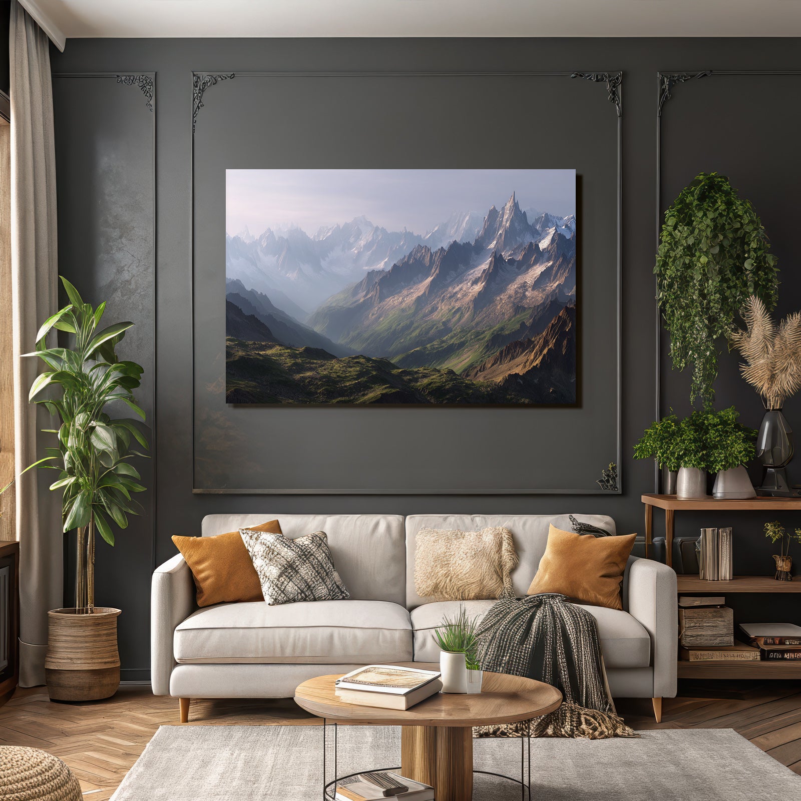 Berge Und Panoramen Bergblick Mit Alpenlandschaft Und Grünen Talern