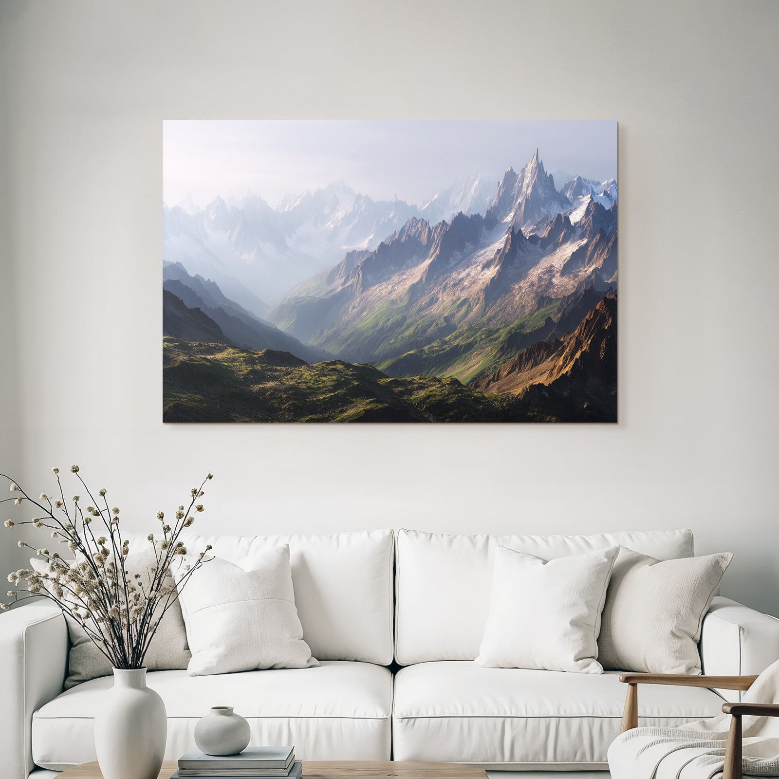 Berge Und Panoramen Bergblick Mit Alpenlandschaft Und Grünen Talern