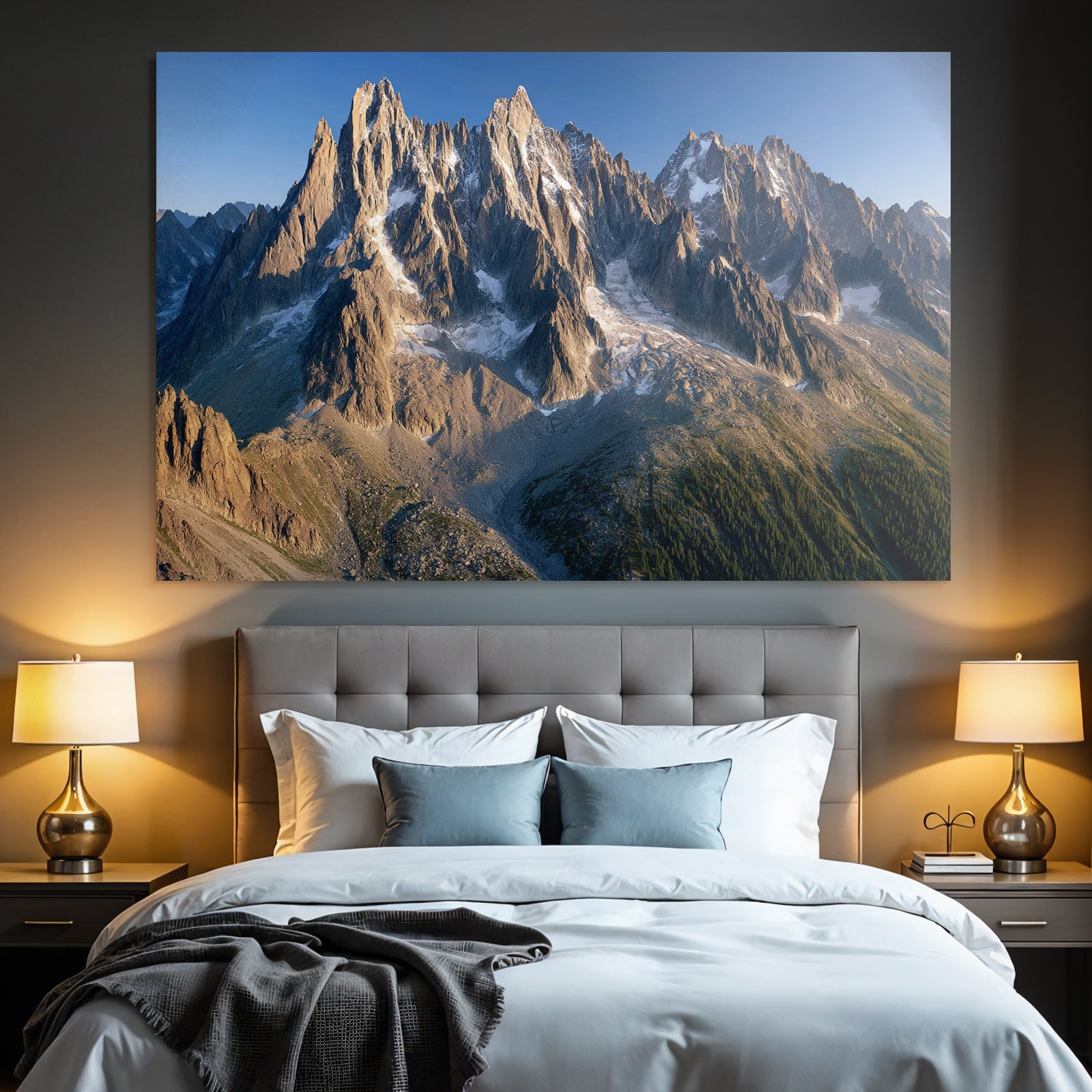 Berge Und Panoramen Berglandschaft Mit Grossen Gipfeln Und Gletschern