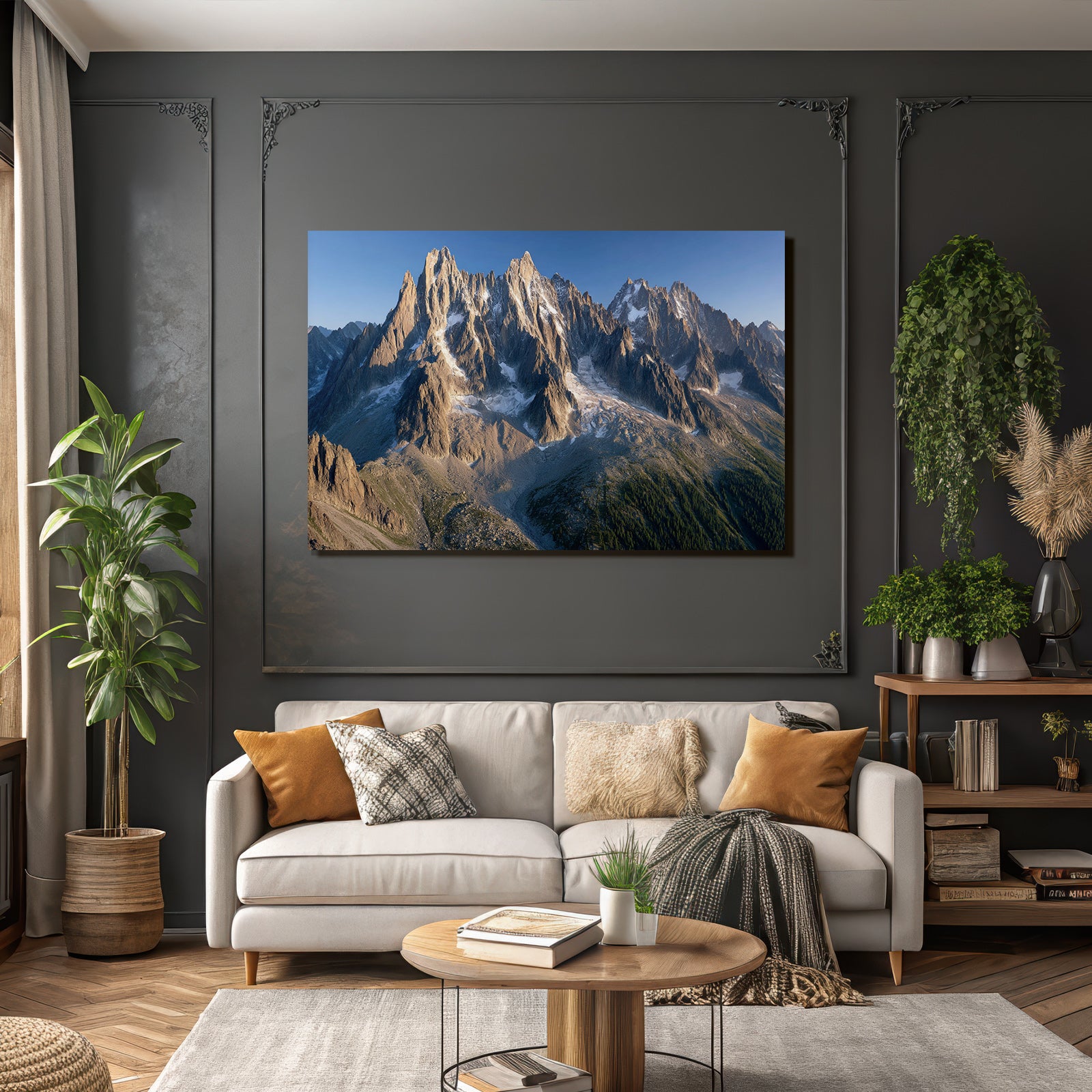 Berge Und Panoramen Berglandschaft Mit Grossen Gipfeln Und Gletschern