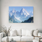Berge Und Panoramen Berglandschaft Mit Schneebedeckten Spitzen Und Grünen Baeumen