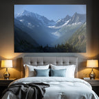 Berge Und Panoramen Berglandschaft Mit Tiefem Tal Und Nebel Morgens