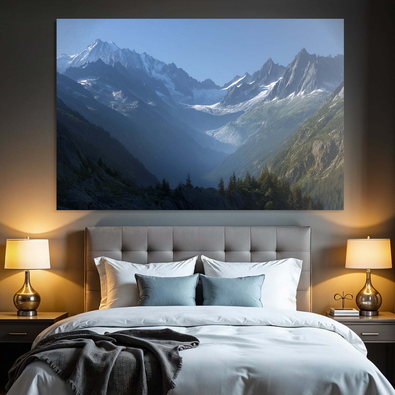 Berge Und Panoramen Berglandschaft Mit Tiefem Tal Und Nebel Morgens