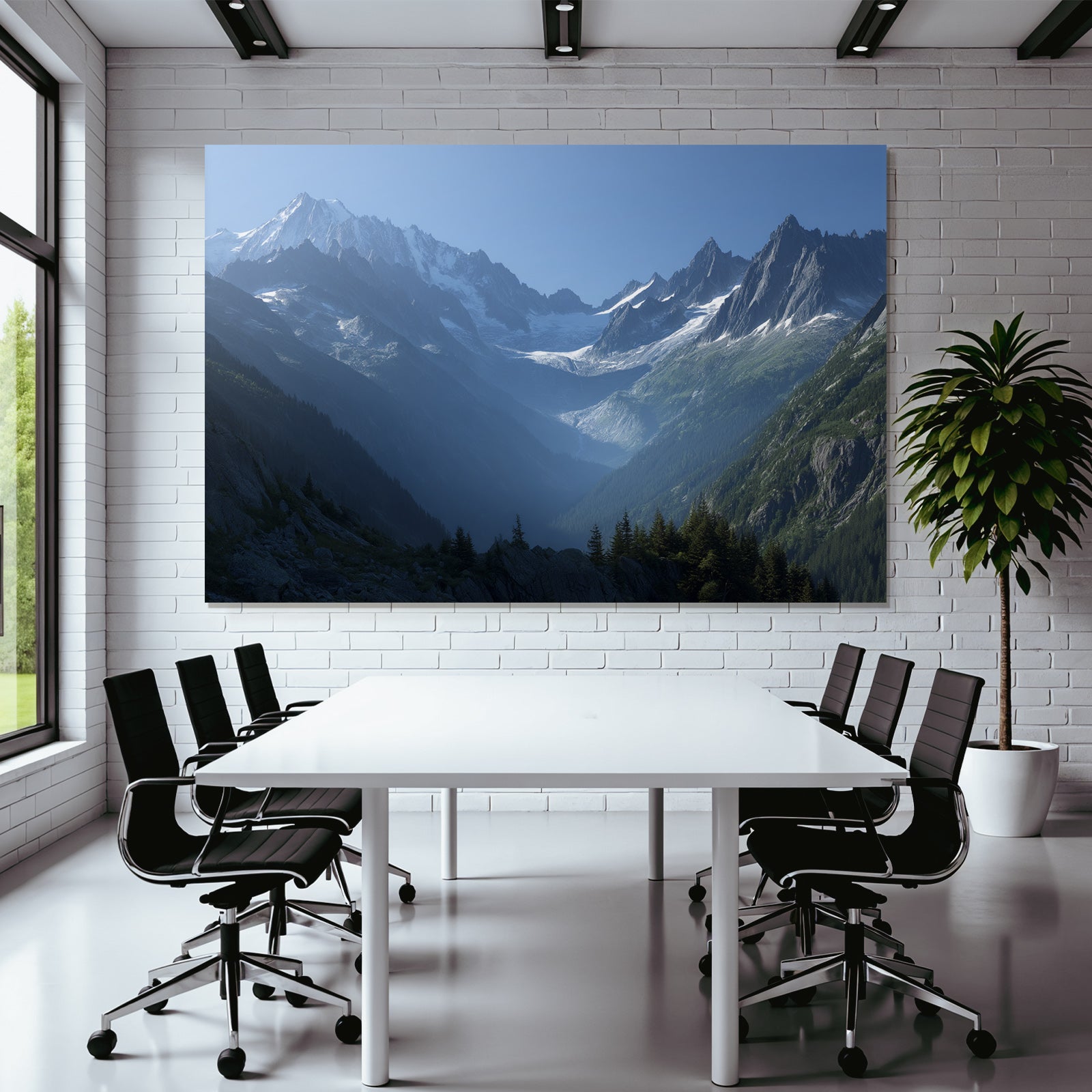 Berge Und Panoramen Berglandschaft Mit Tiefem Tal Und Nebel Morgens