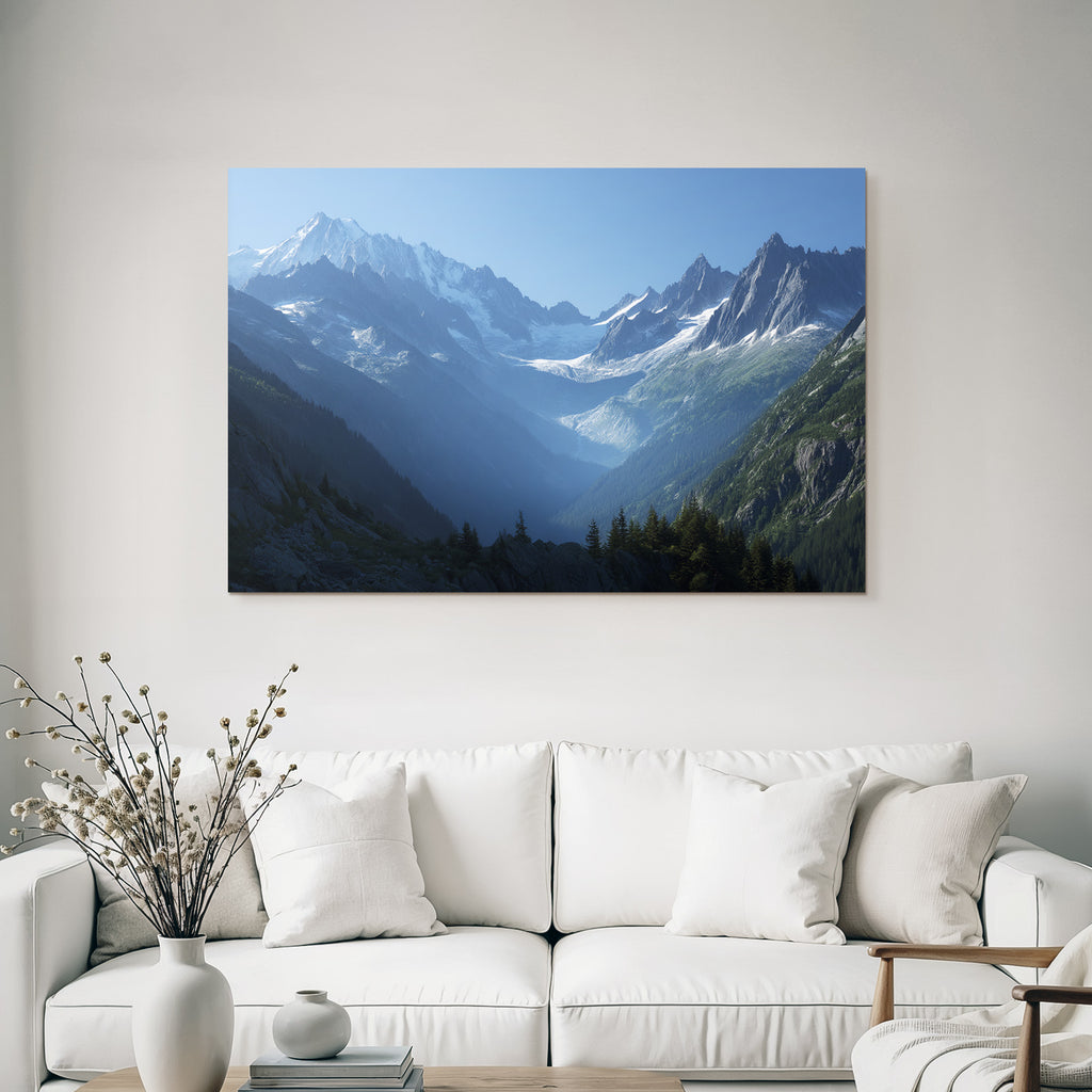 Berge Und Panoramen Berglandschaft Mit Tiefem Tal Und Nebel Morgens