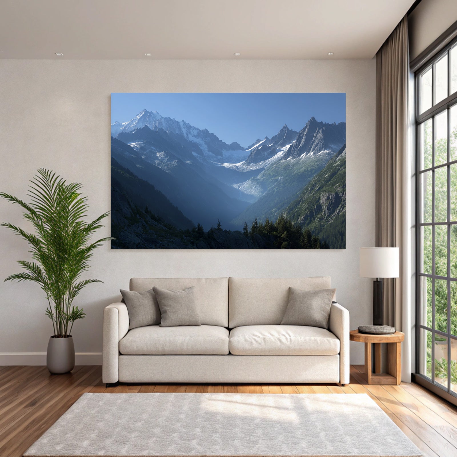 Berge Und Panoramen Berglandschaft Mit Tiefem Tal Und Nebel Morgens