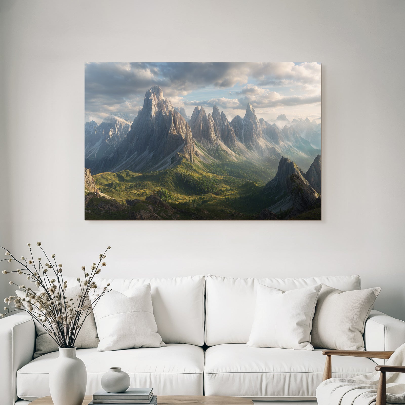 Berge Und Panoramen Dramatische Bergalandschaft Mit Grünen Vegetation Und Steilen Gipfeln