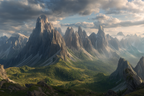 Berge Und Panoramen Dramatische Bergalandschaft Mit Grünen Vegetation Und Steilen Gipfeln | Berge und Panoramen | Landschaften