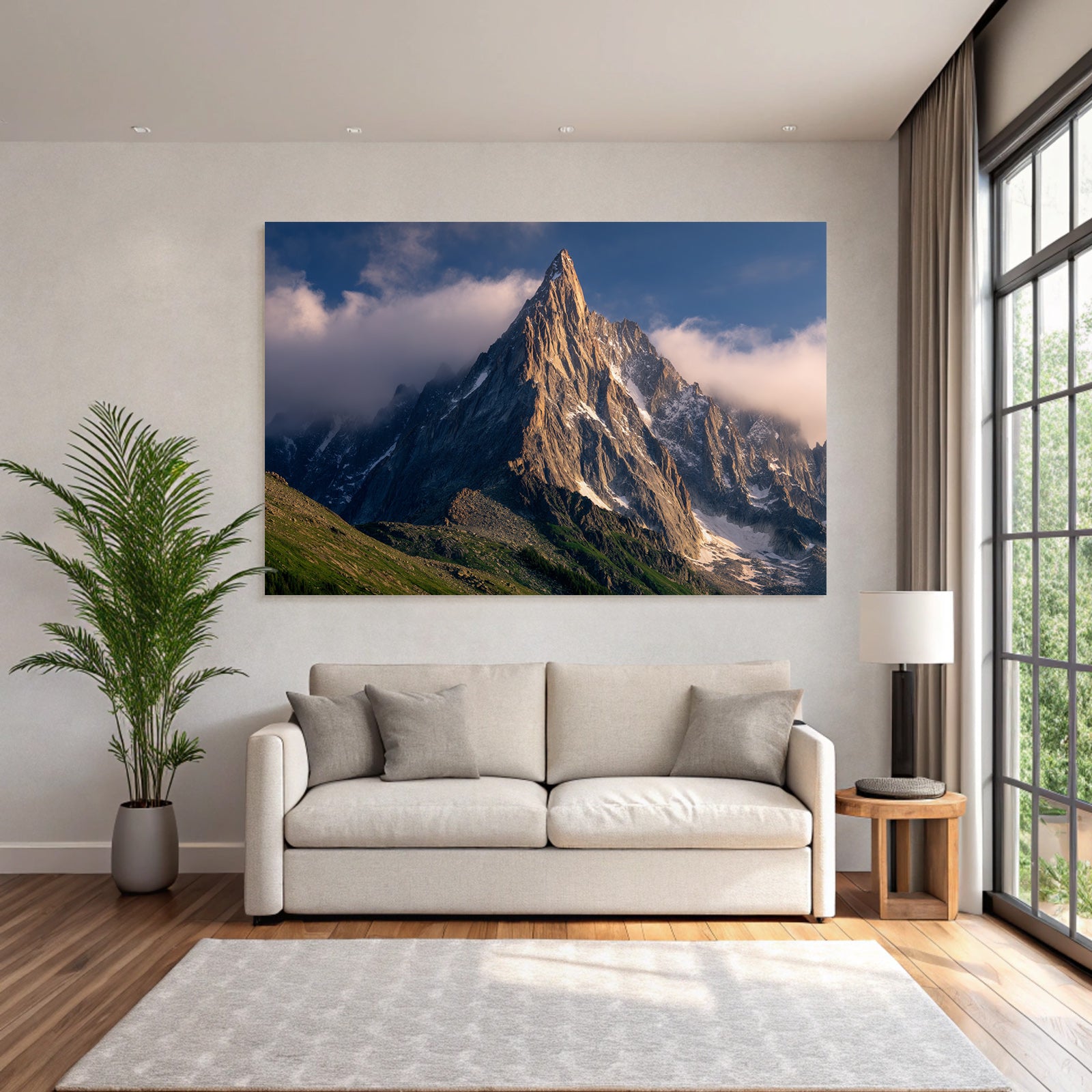 Berge Und Panoramen Dramatische Berganlage Mit Jagged Spitze Und Wolken Dawn Dusk