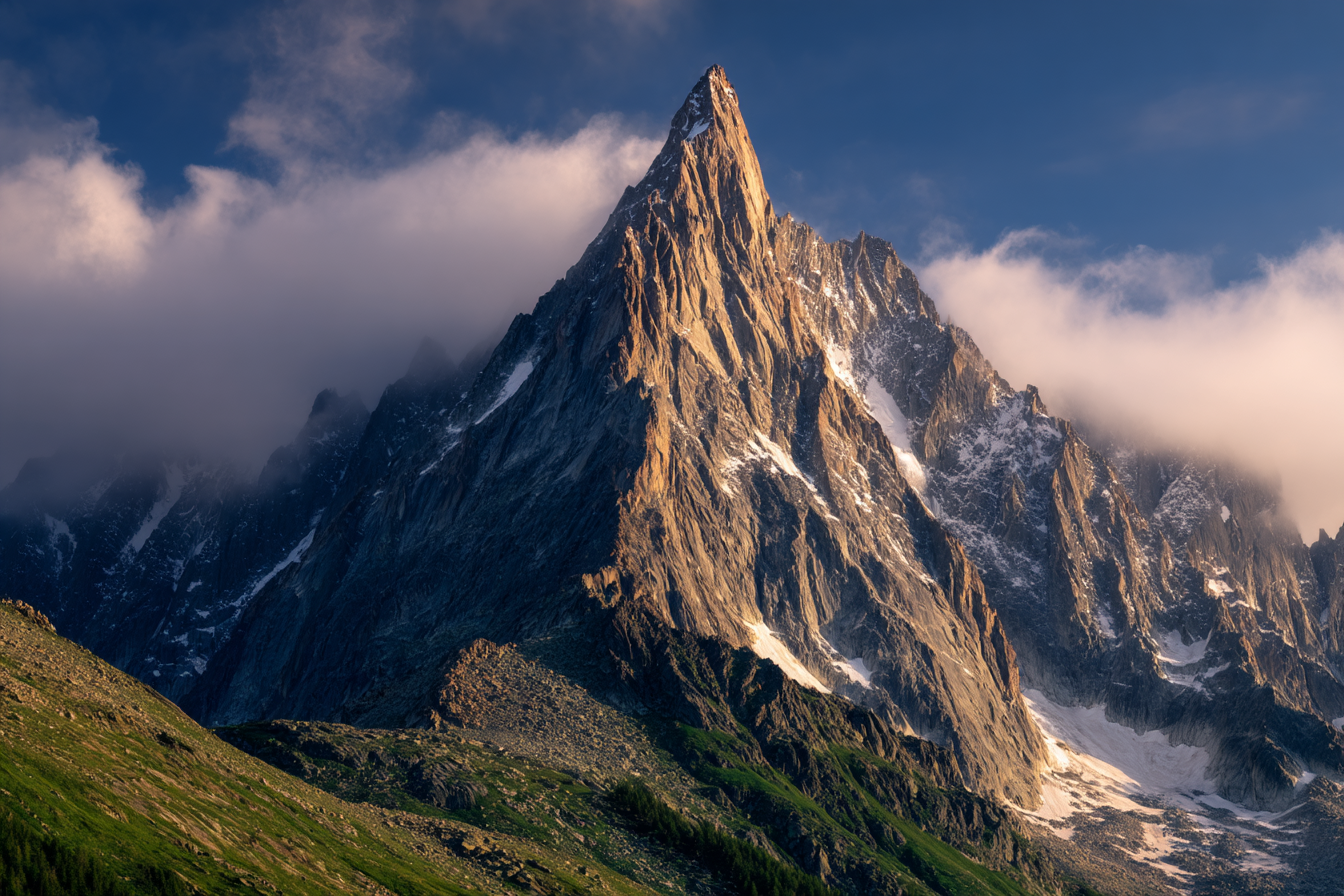 Berge Und Panoramen Dramatische Berganlage Mit Jagged Spitze Und Wolken Dawn Dusk | Berge und Panoramen | Landschaften
