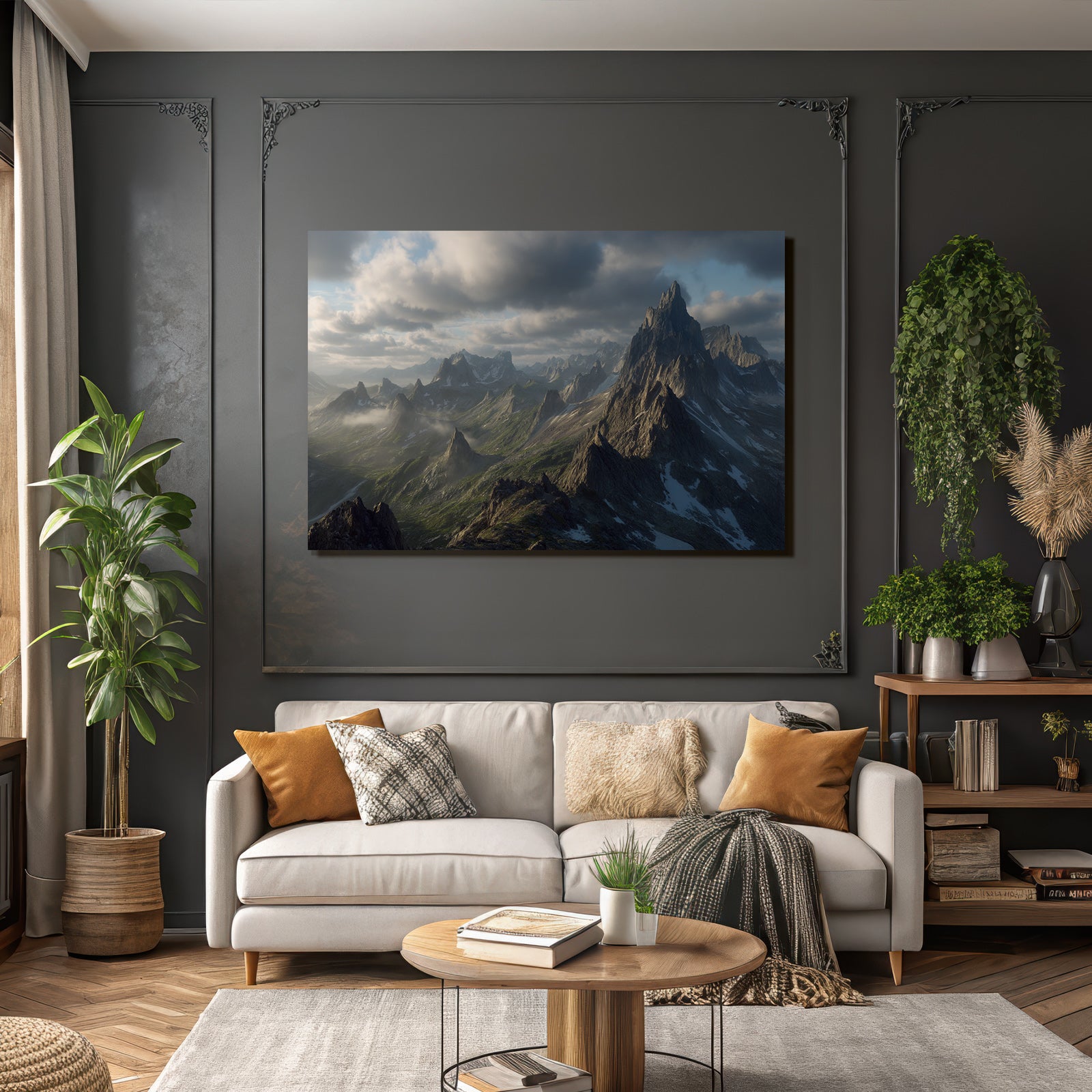 Berge Und Panoramen Dramatische Berglandschaft Mit Grünen Tälern Und Wolkenschwaden