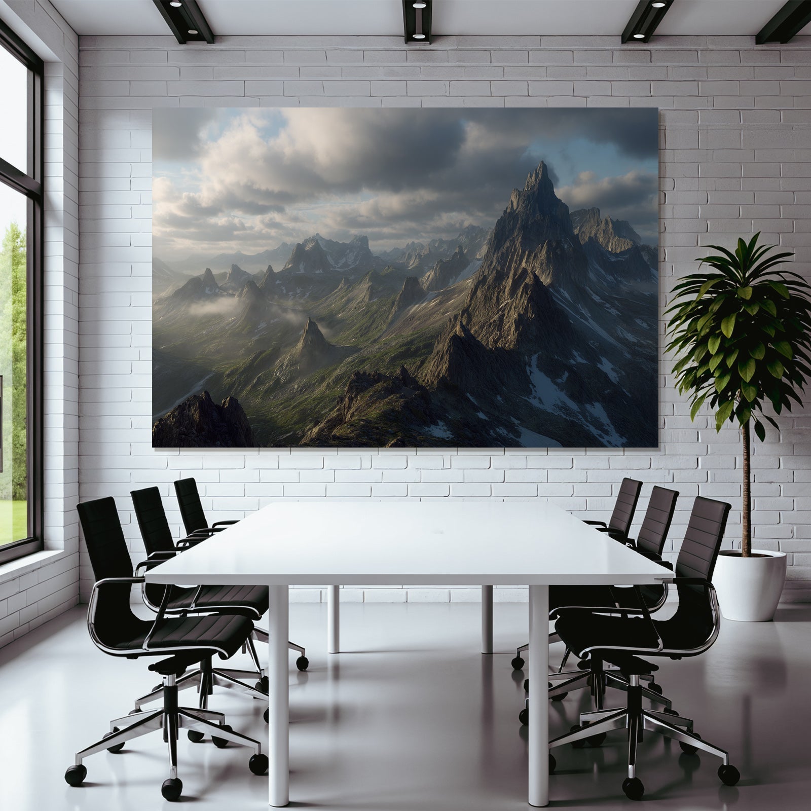 Berge Und Panoramen Dramatische Berglandschaft Mit Grünen Tälern Und Wolkenschwaden