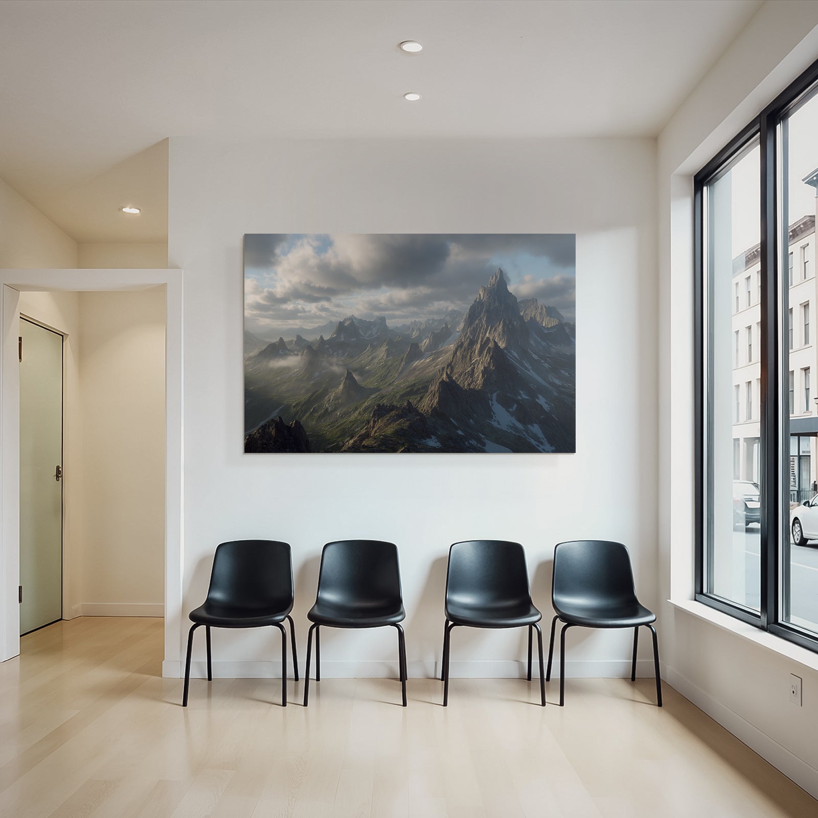 Berge Und Panoramen Dramatische Berglandschaft Mit Grünen Tälern Und Wolkenschwaden