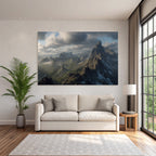 Berge Und Panoramen Dramatische Berglandschaft Mit Grünen Tälern Und Wolkenschwaden