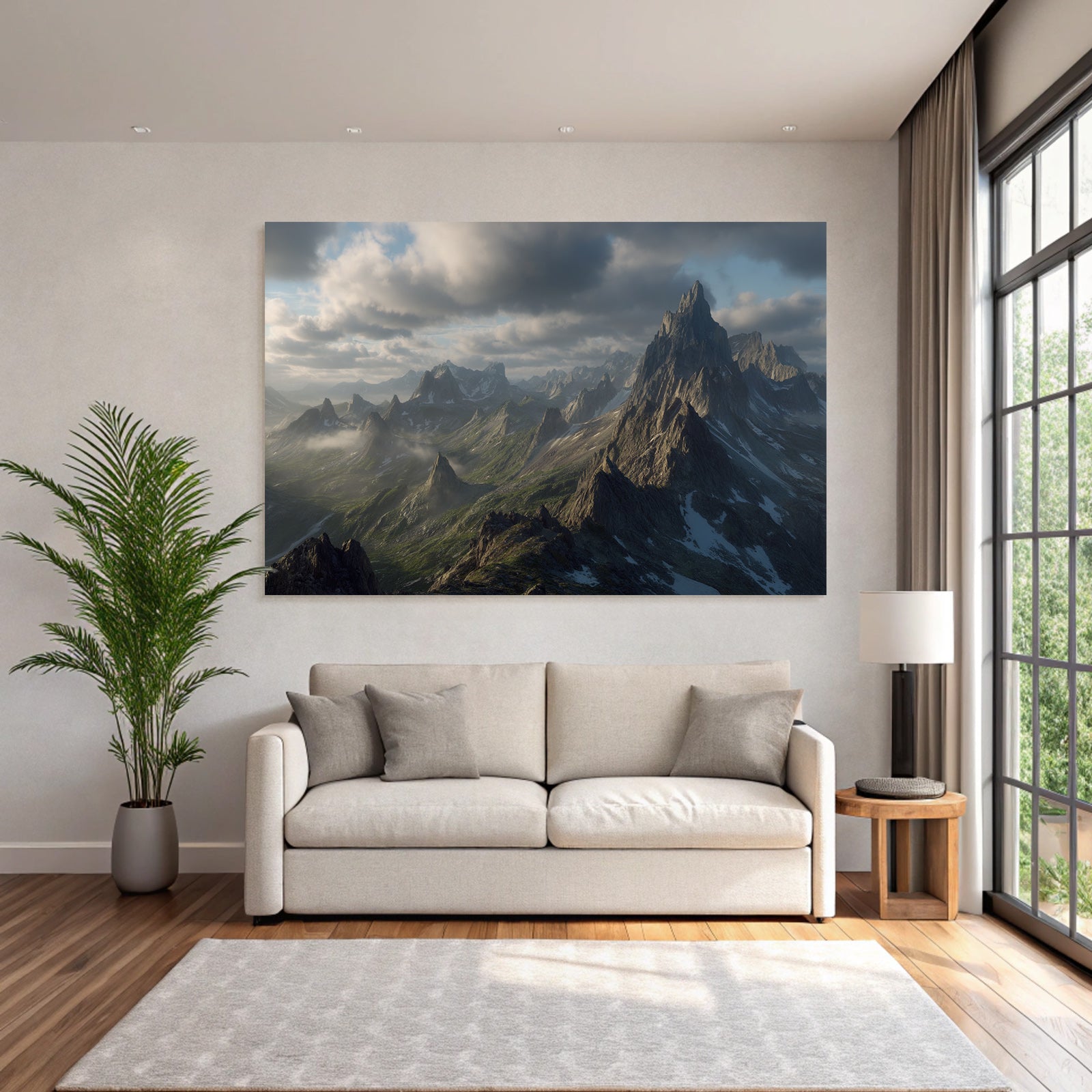 Berge Und Panoramen Dramatische Berglandschaft Mit Grünen Tälern Und Wolkenschwaden