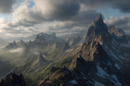 Berge Und Panoramen Dramatische Berglandschaft Mit Grünen Tälern Und Wolkenschwaden | Berge und Panoramen | Landschaften