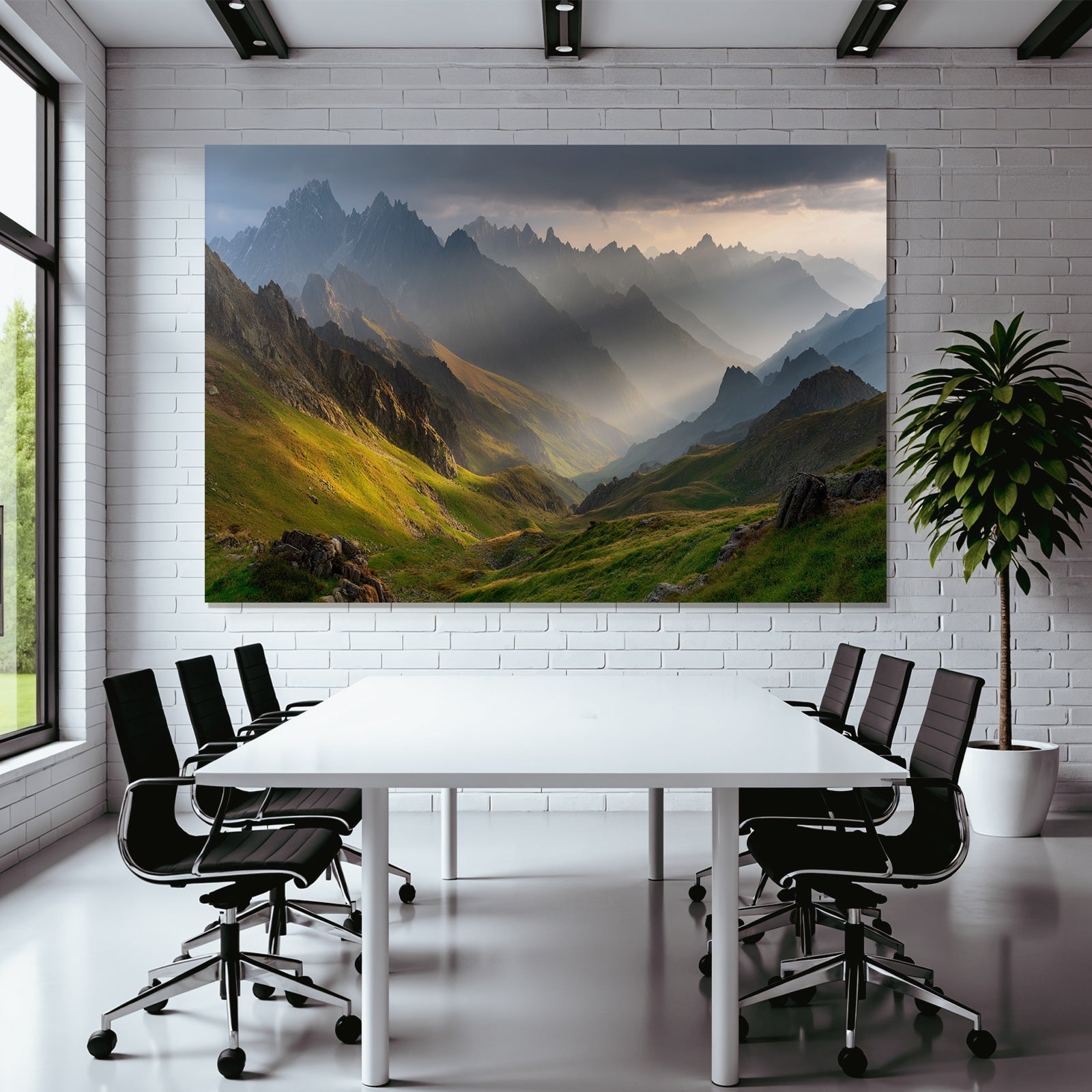 Berge Und Panoramen Dramatische Berglandschaft Mit Meadow Und Peaks