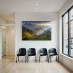 Berge Und Panoramen Dramatische Berglandschaft Mit Meadow Und Peaks