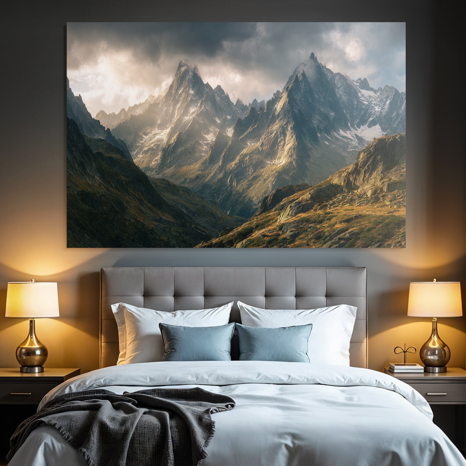 Berge Und Panoramen Dramatische Berglandschaft Mit Sonnenlicht Und Vegetation