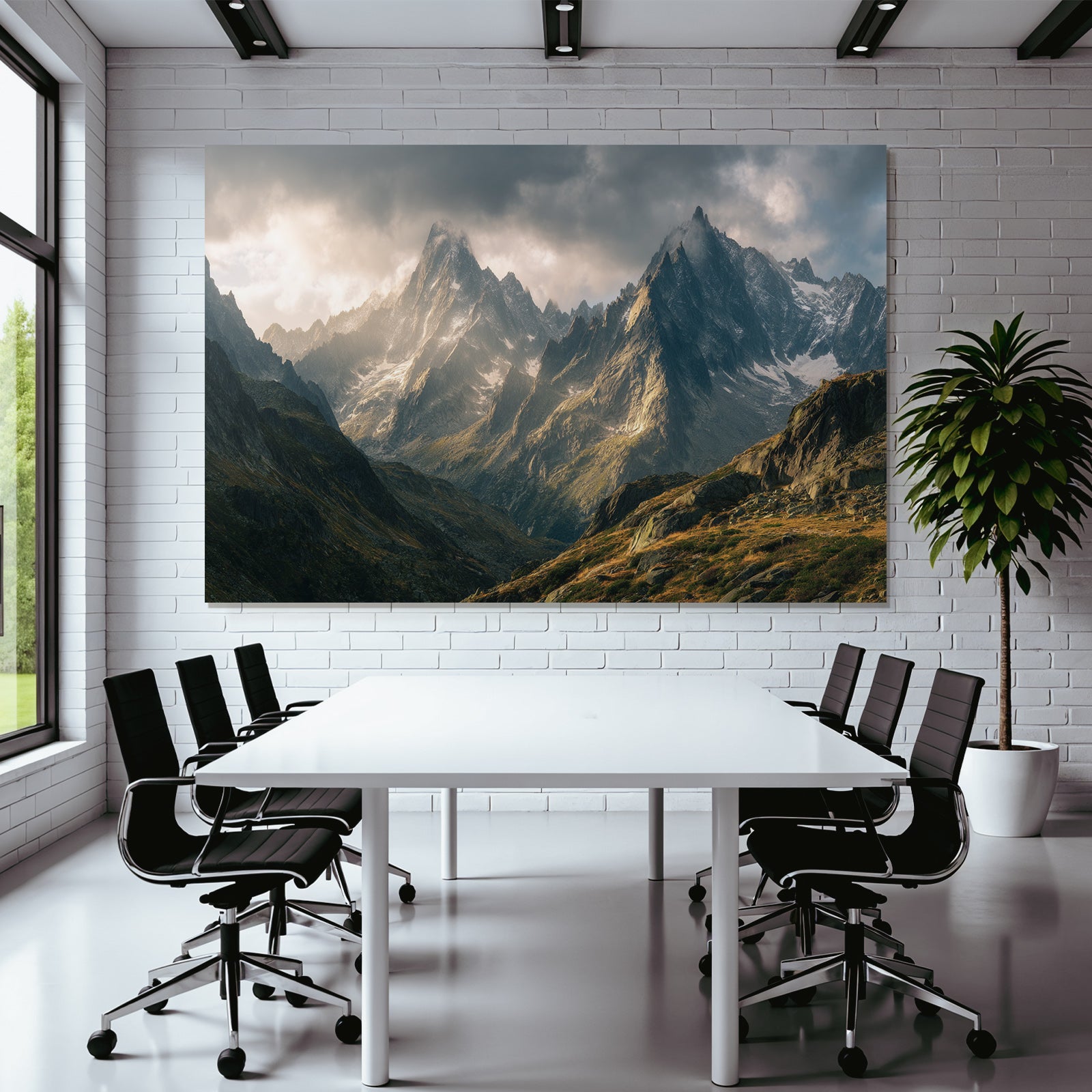 Berge Und Panoramen Dramatische Berglandschaft Mit Sonnenlicht Und Vegetation
