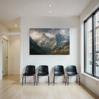 Berge Und Panoramen Dramatische Berglandschaft Mit Sonnenlicht Und Vegetation