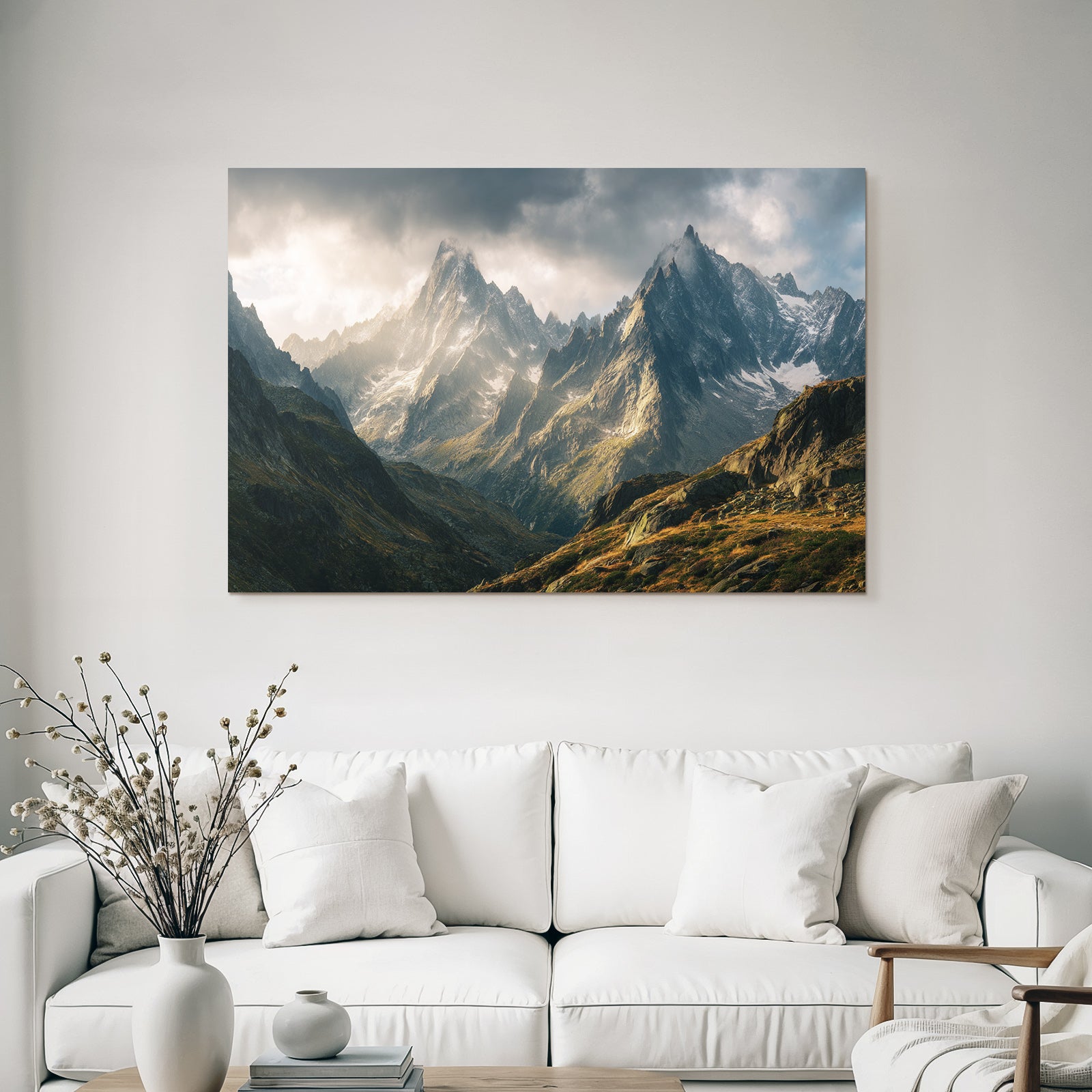 Berge Und Panoramen Dramatische Berglandschaft Mit Sonnenlicht Und Vegetation