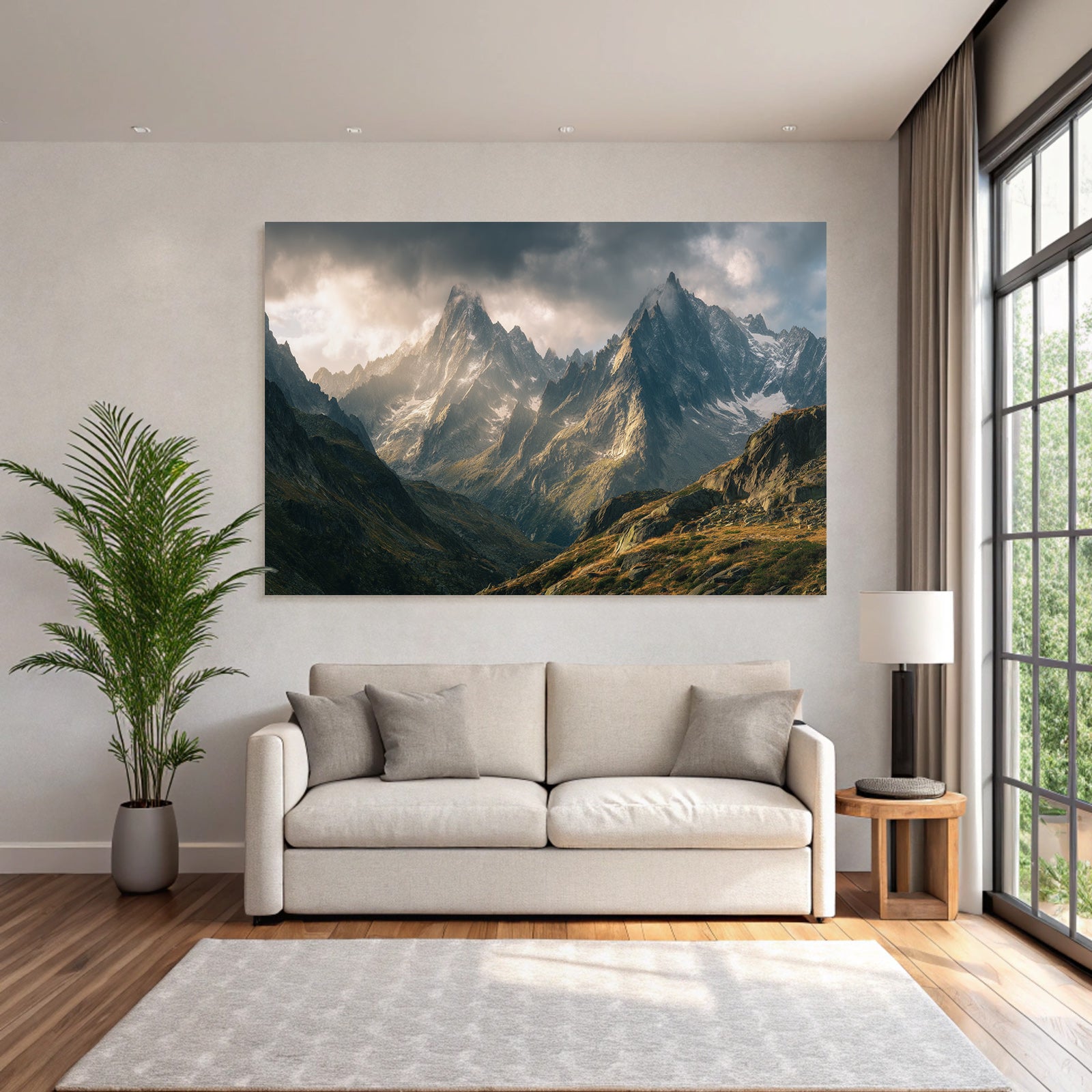 Berge Und Panoramen Dramatische Berglandschaft Mit Sonnenlicht Und Vegetation