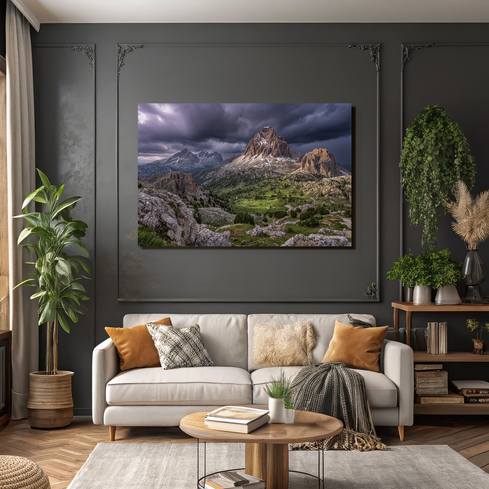 Berge Und Panoramen Dramatische Berglandschaft Mit Stormigem Himmel