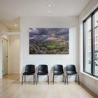 Berge Und Panoramen Dramatische Berglandschaft Mit Stormigem Himmel