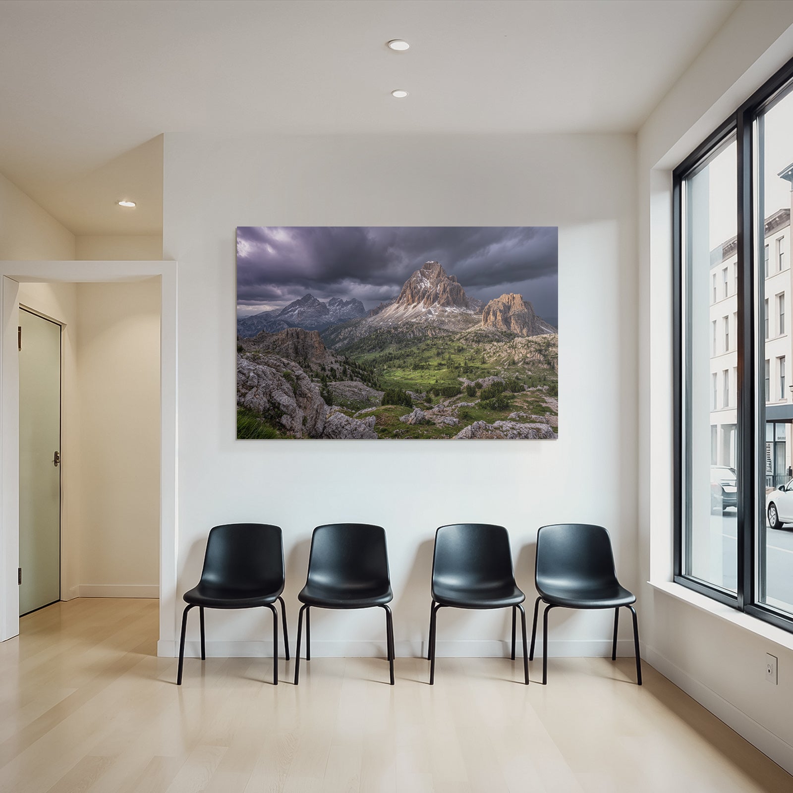 Berge Und Panoramen Dramatische Berglandschaft Mit Stormigem Himmel