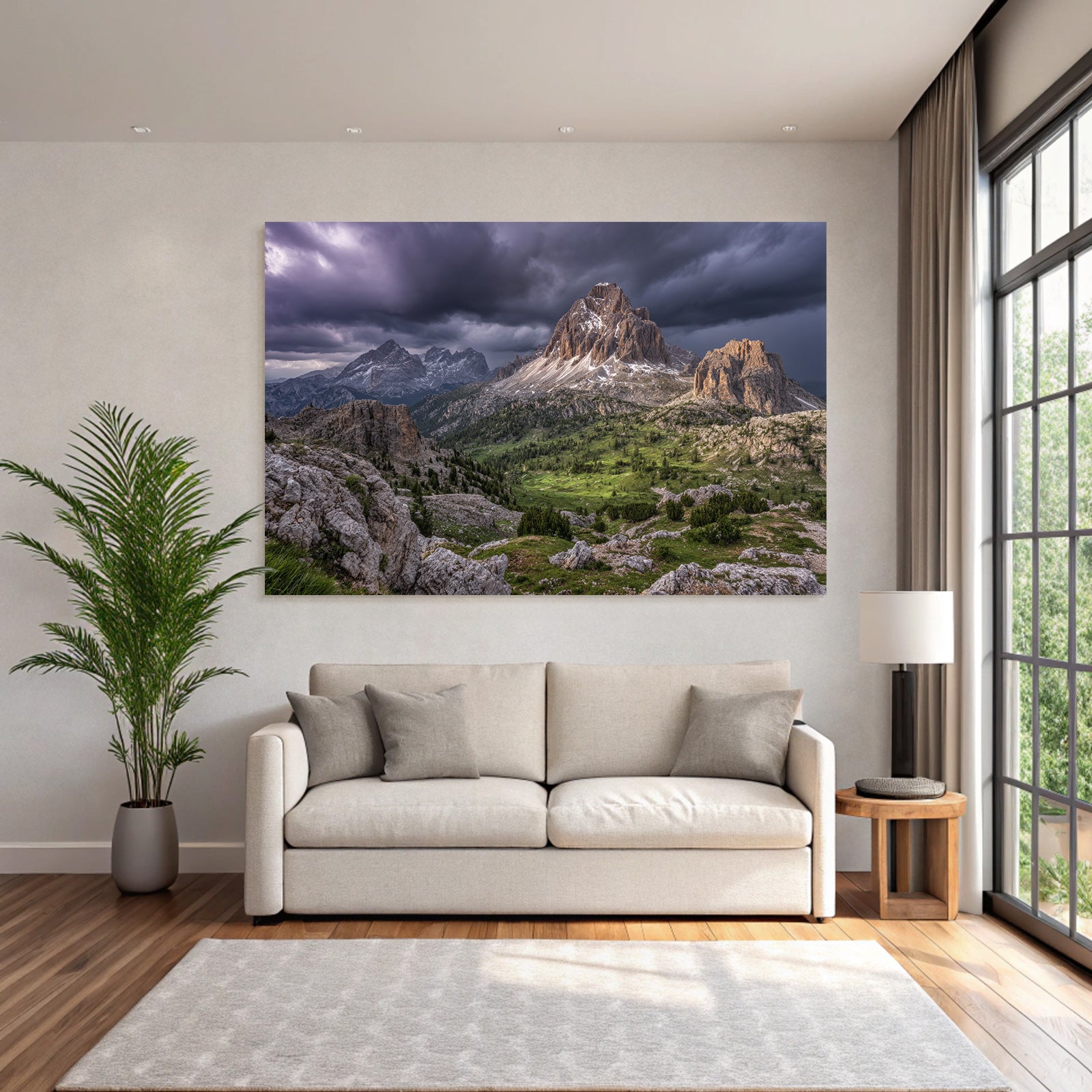 Berge Und Panoramen Dramatische Berglandschaft Mit Stormigem Himmel