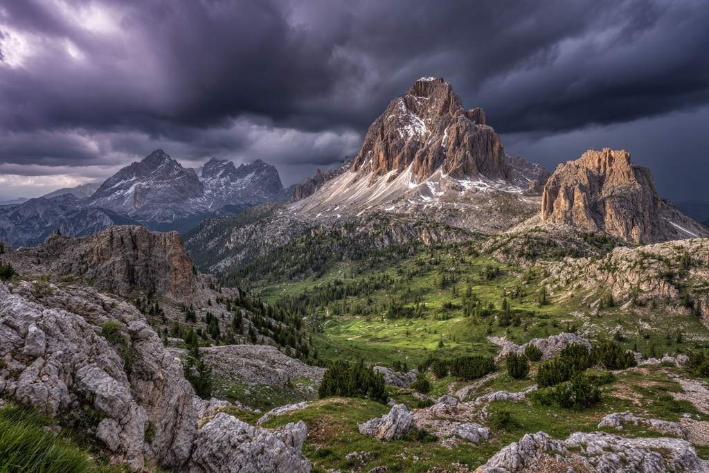 Berge Und Panoramen Dramatische Berglandschaft Mit Stormigem Himmel | Berge und Panoramen | Landschaften