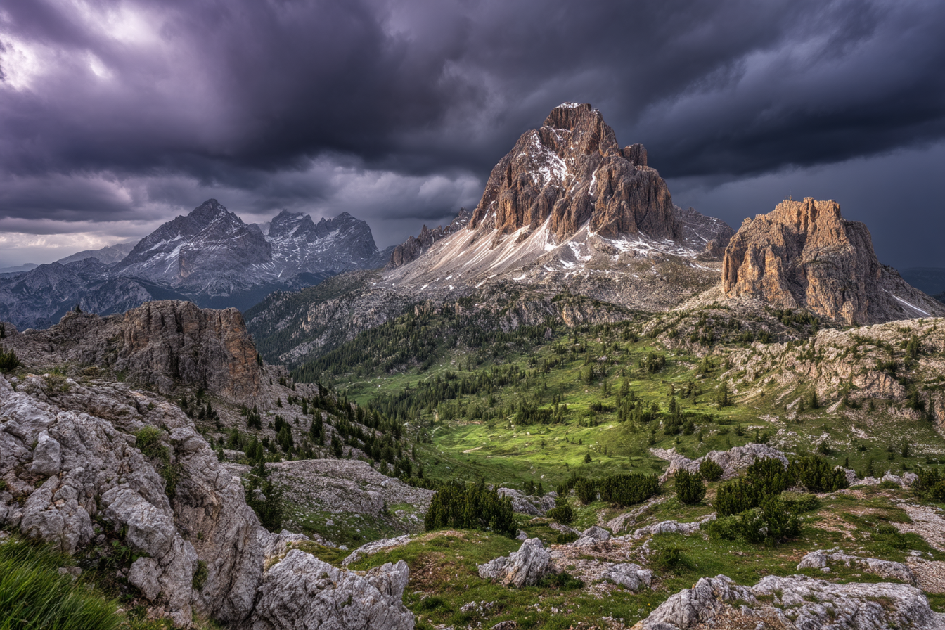 Berge Und Panoramen Dramatische Berglandschaft Mit Stormigem Himmel | Berge und Panoramen | Landschaften