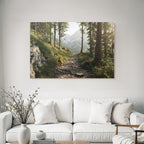 Berge Und Panoramen Friedlicher Wald Mit Reh Und Berglandschaft