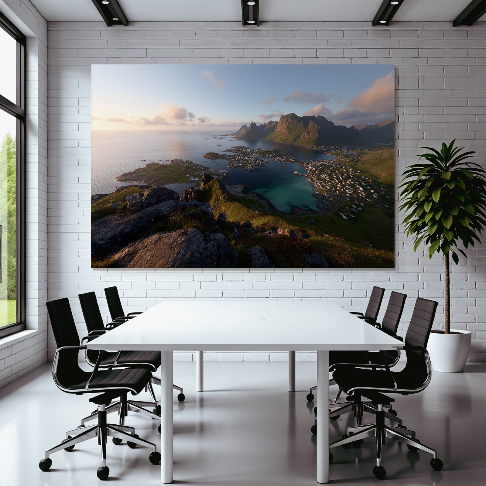 Berge Und Panoramen Küstenschönheit Mit Bergen Wasser Und Inseln Dawn Dusk
