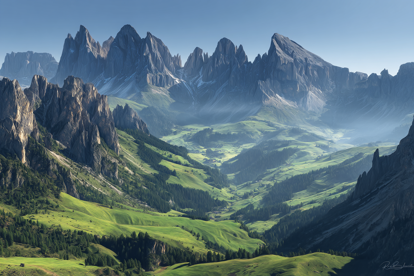 Berge Und Panoramen Malerische Landschaft Mit Bergen Und Grünen Tälern | Berge und Panoramen | Landschaften