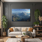 Berge Und Panoramen Mountänlandschaft Jagged Peaks Lush Valleys Clear Blue Sky