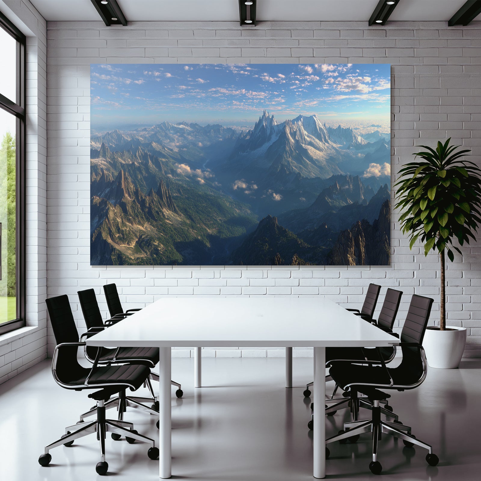 Berge Und Panoramen Mountänlandschaft Jagged Peaks Lush Valleys Clear Blue Sky