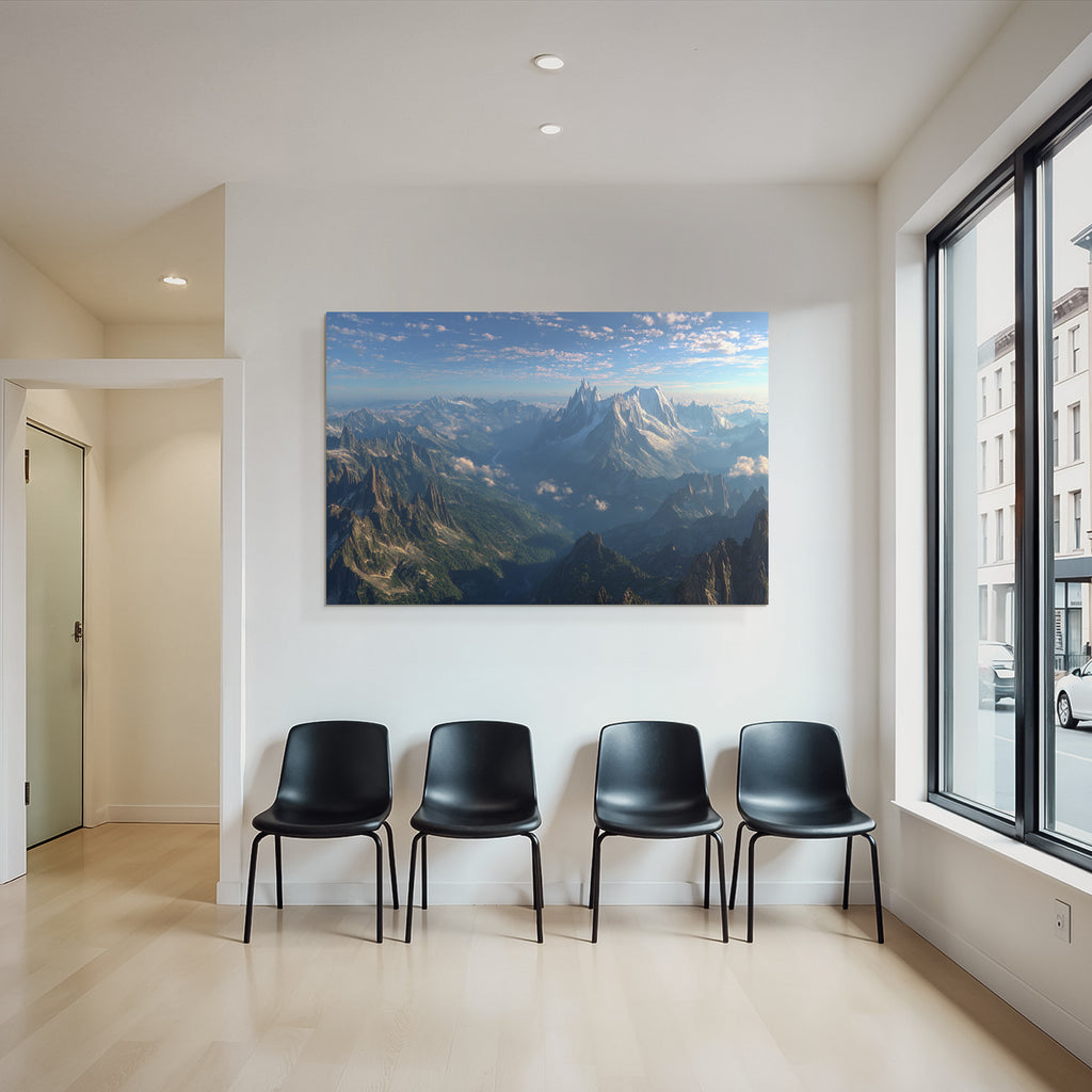 Berge Und Panoramen Mountänlandschaft Jagged Peaks Lush Valleys Clear Blue Sky