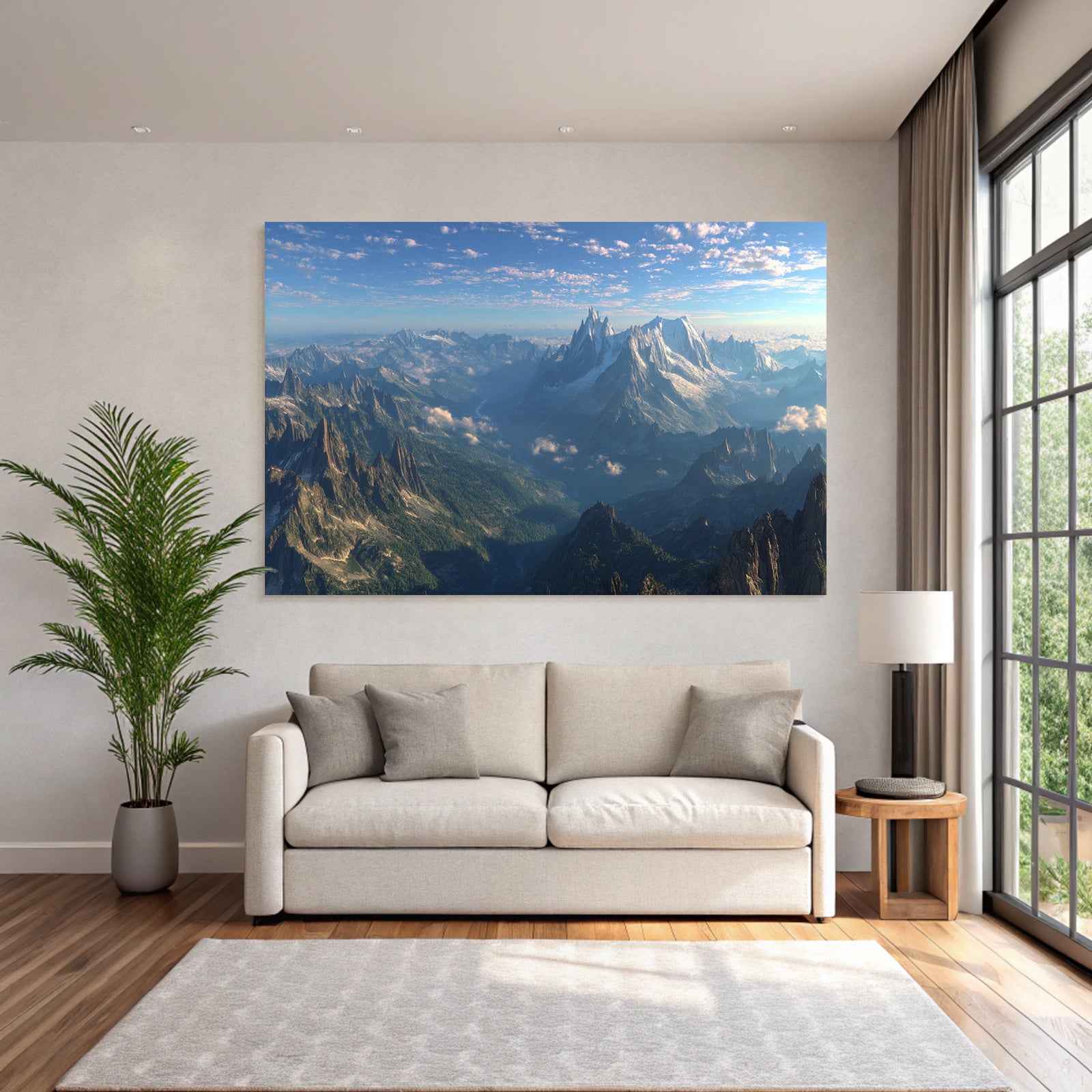 Berge Und Panoramen Mountänlandschaft Jagged Peaks Lush Valleys Clear Blue Sky