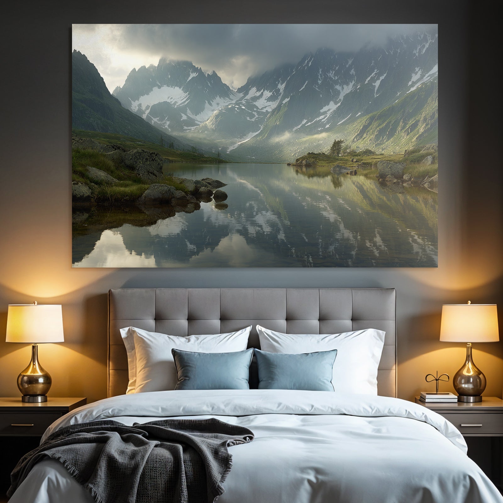Berge Und Panoramen Ruhige Berglandschaft Mit Spiegelndem See