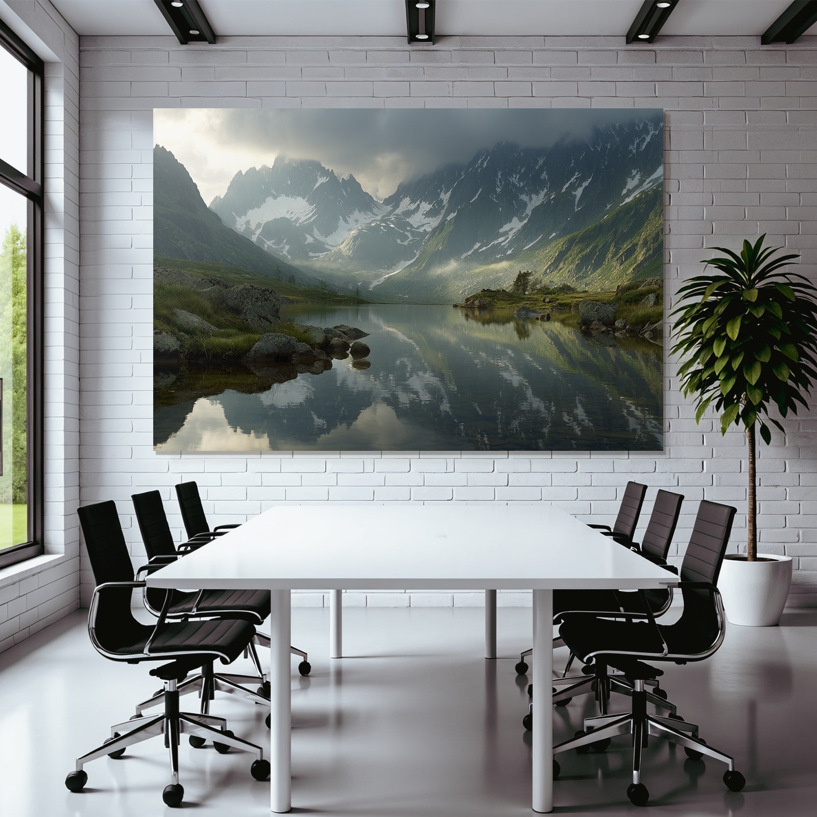 Berge Und Panoramen Ruhige Berglandschaft Mit Spiegelndem See