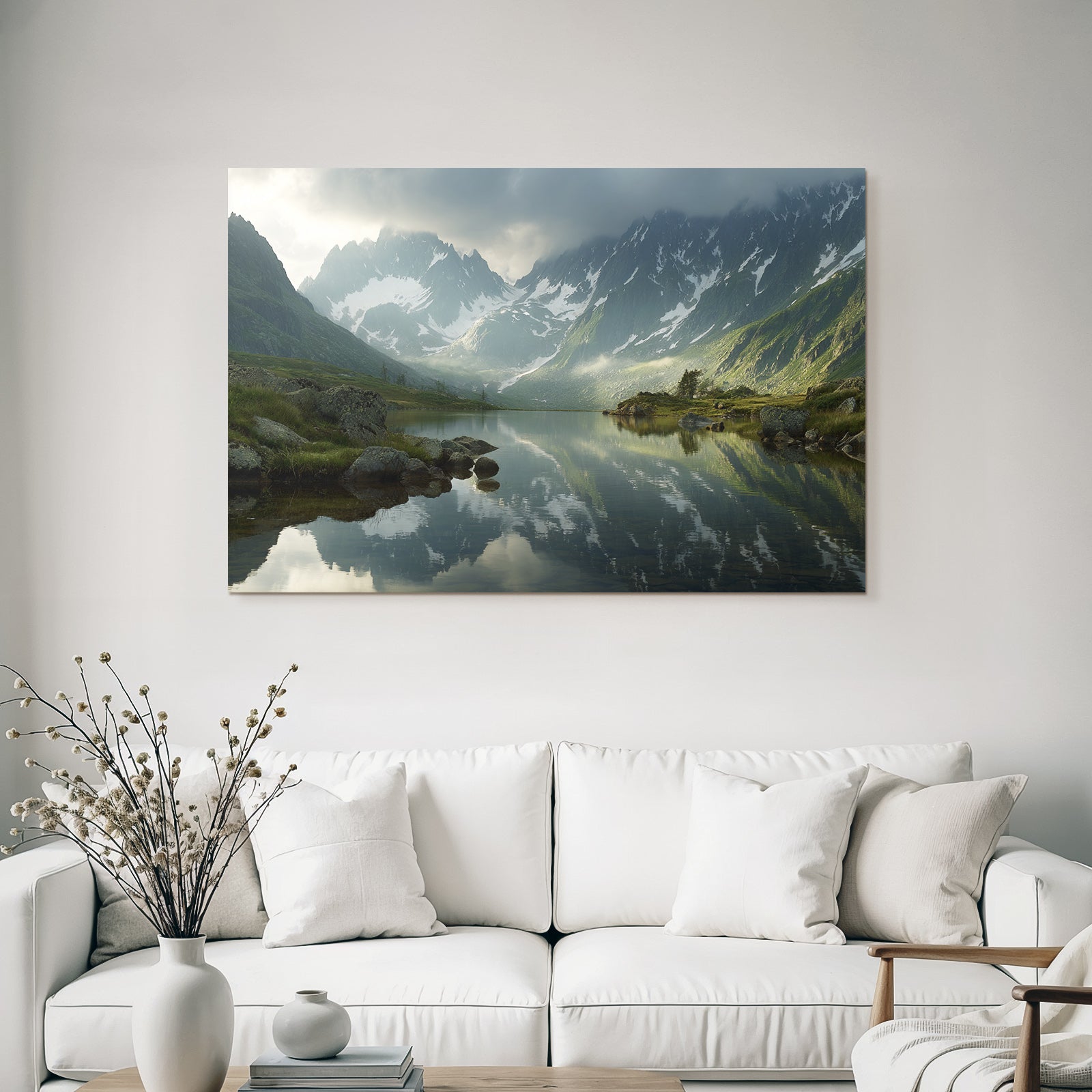 Berge Und Panoramen Ruhige Berglandschaft Mit Spiegelndem See