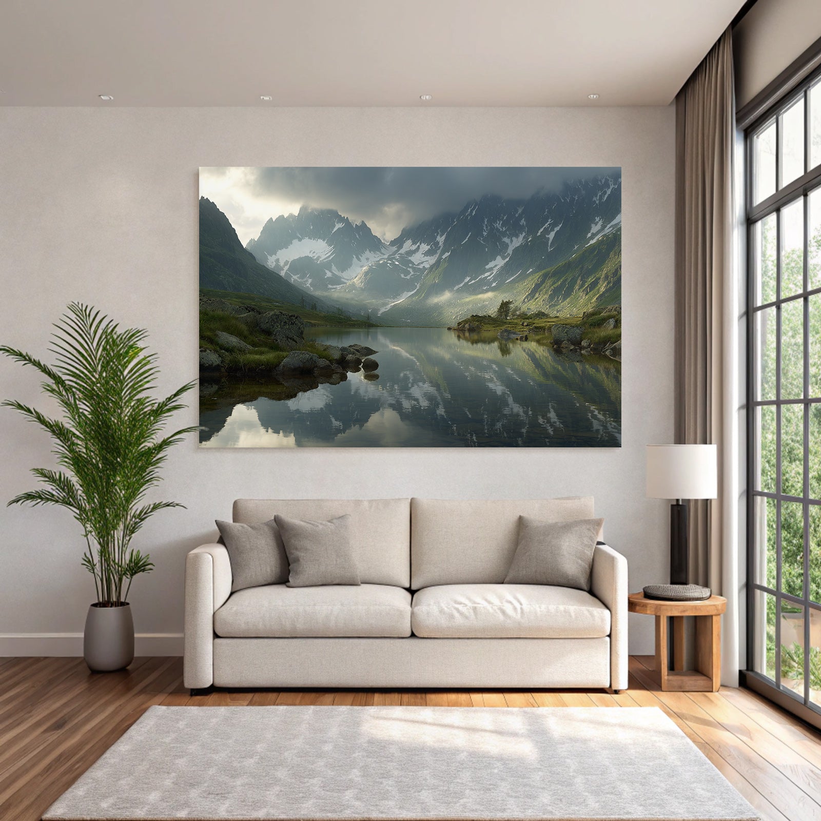 Berge Und Panoramen Ruhige Berglandschaft Mit Spiegelndem See