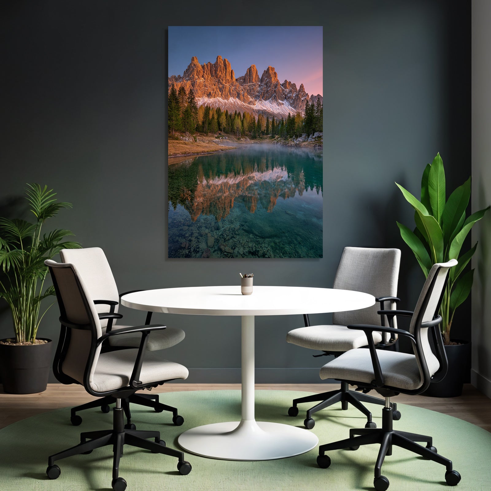 Gebirgslandschaft Mit See Und Reflexionen Zum Sonnenaufgangsondergang | Duenen und Heide | Landschaften