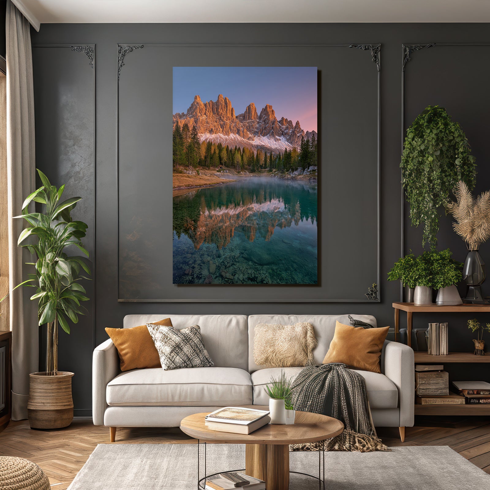 Gebirgslandschaft Mit See Und Reflexionen Zum Sonnenaufgangsondergang | Duenen und Heide | Landschaften