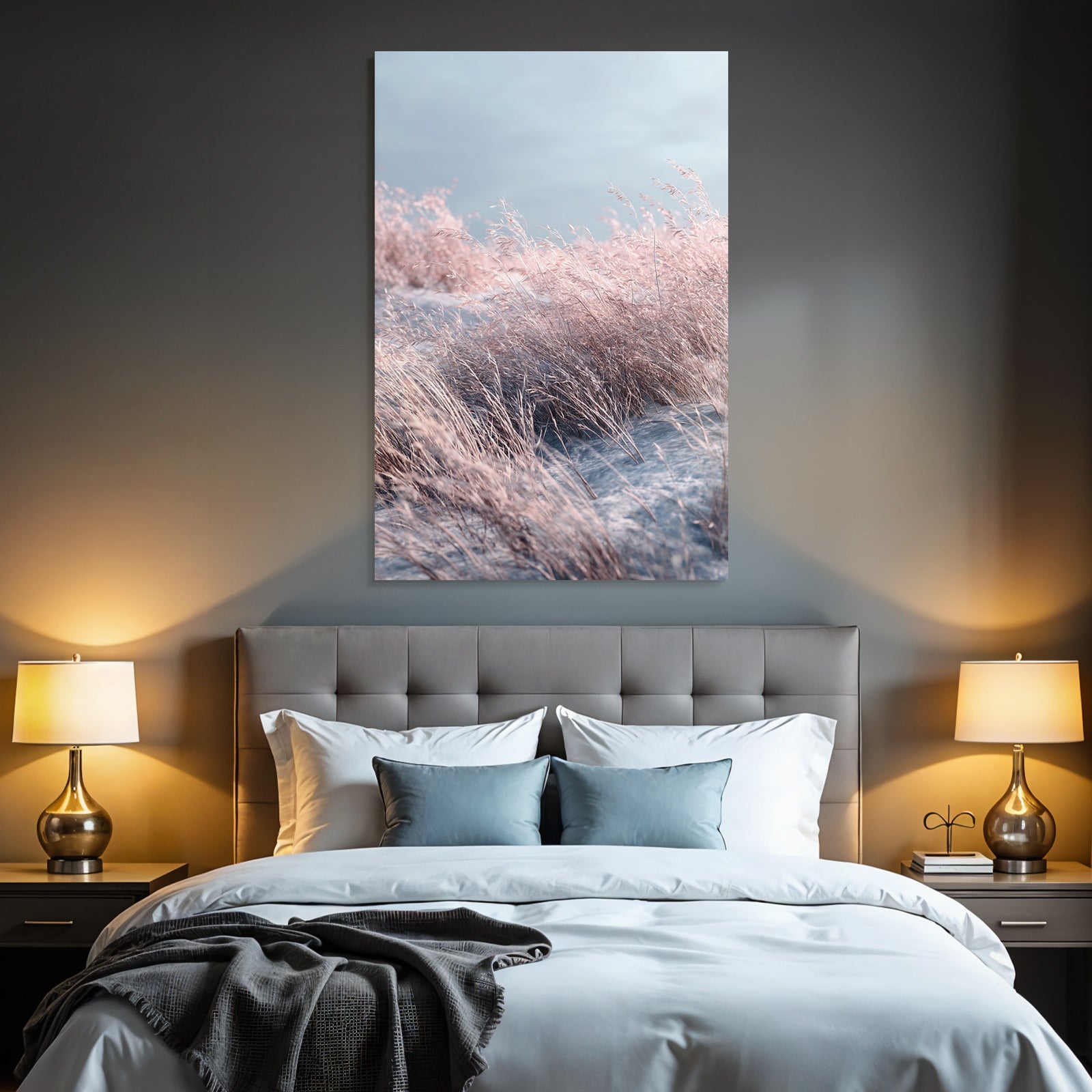 Tall Grasses In Soft Muted Landscape Tranquility And Natural Beauty | Duenen und Heide | Landschaften
