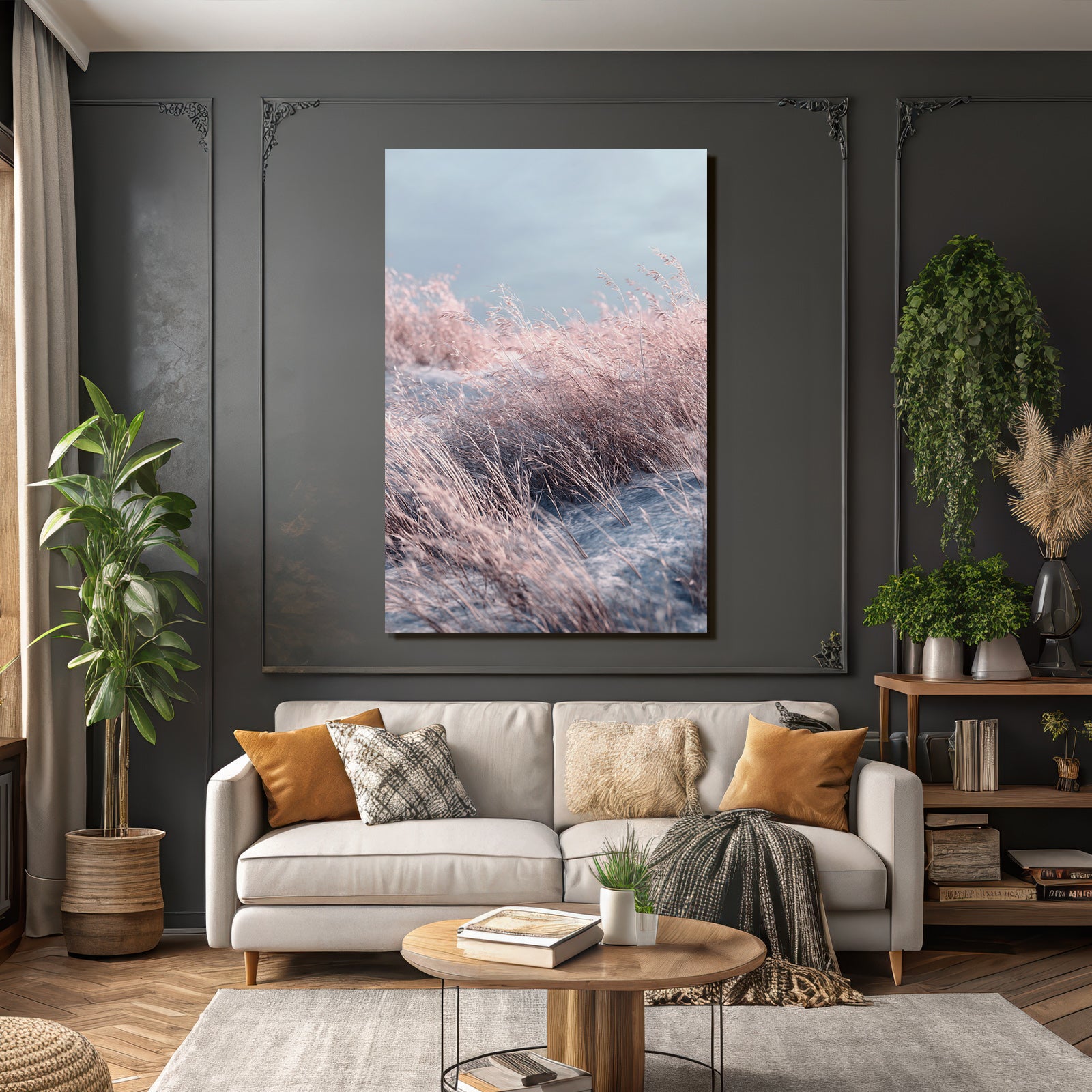 Tall Grasses In Soft Muted Landscape Tranquility And Natural Beauty | Duenen und Heide | Landschaften