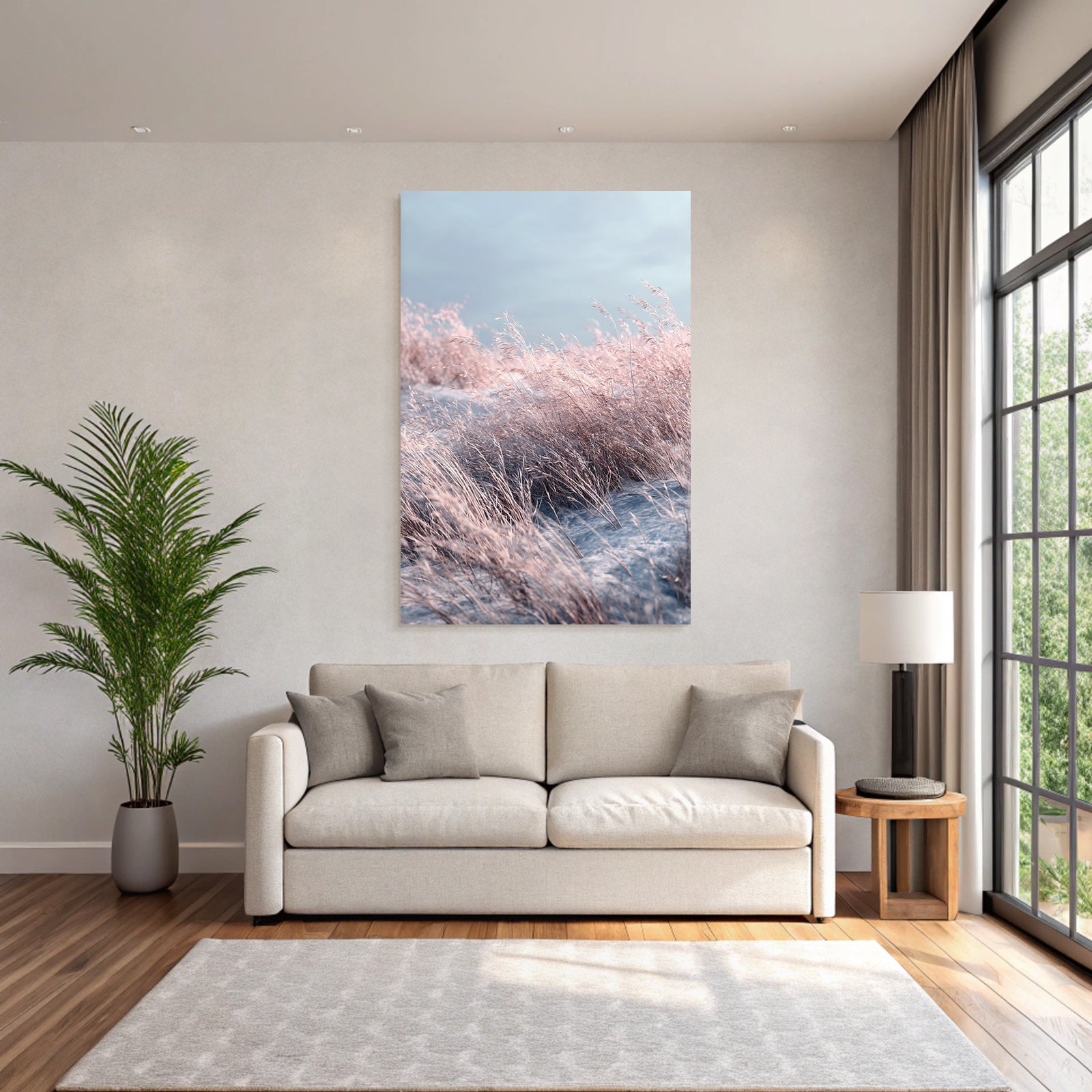 Tall Grasses In Soft Muted Landscape Tranquility And Natural Beauty | Duenen und Heide | Landschaften