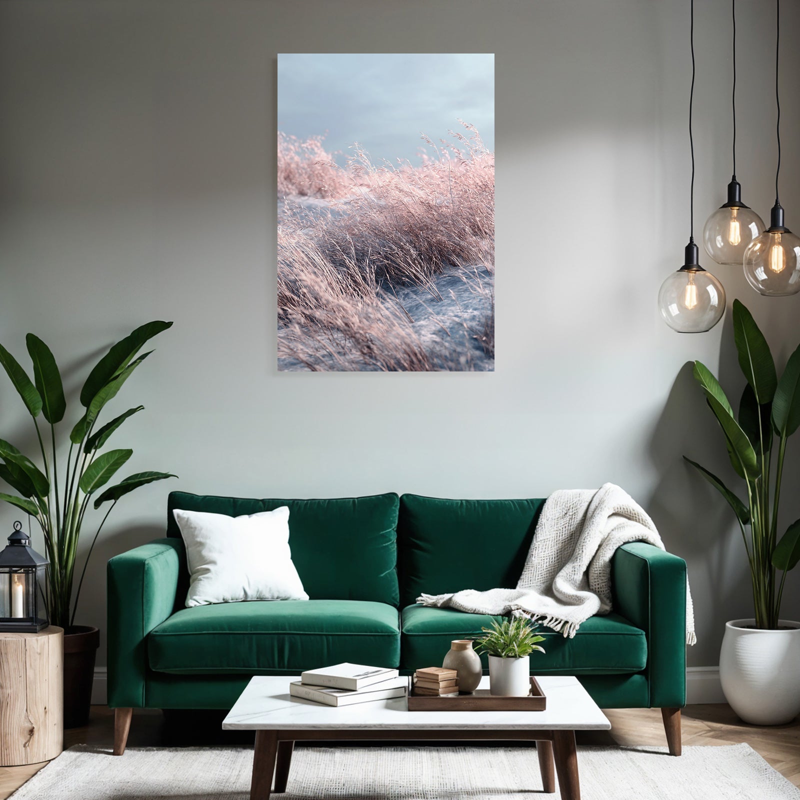 Tall Grasses In Soft Muted Landscape Tranquility And Natural Beauty | Duenen und Heide | Landschaften